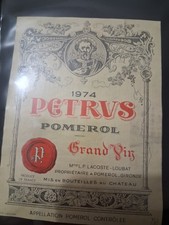 ETIQUETTE CHATEAU PETRUS 1974