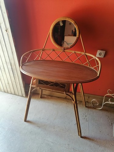 Coiffeuse rotin osier 1960 - coiffeuse, 70