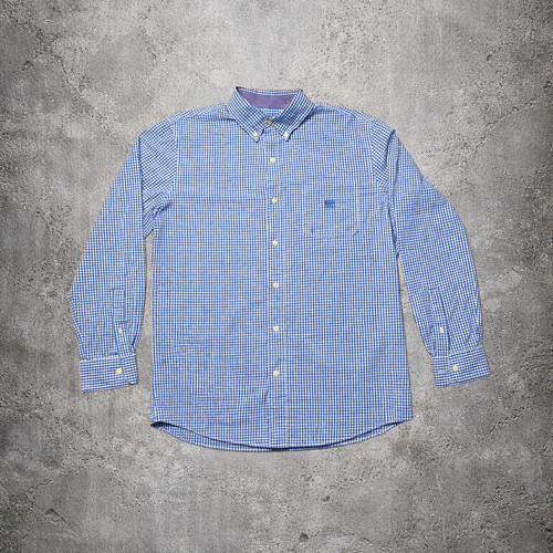 Blue and white checkered - , shirt
