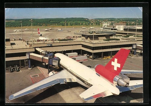 Carte postale zurich avion - carte, zurich,