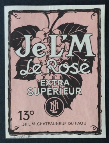 Ancienne étiquette vin rosé