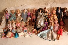 lot 24 barbie ken 1980 / 1990 skipper bébé chat chien ancien vintage