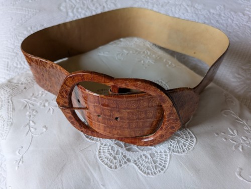 Ceinture cuir crocodile - en,