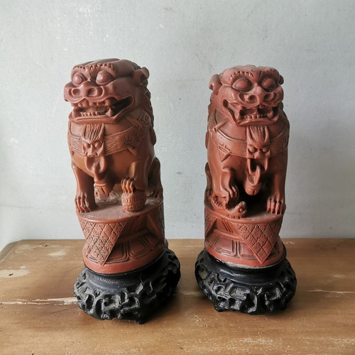Paire chien fô résine - chien,