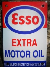 Plaque émaillée ESSO MOTOR OIL Enamel sign no Shell Bp Mobiloil Antar Avia Total