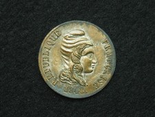 MEDAILLE BR. 24mm RÉVOLUTION 1848 - AUX VAINQUEURS DES BARRICADES - L.E.F.