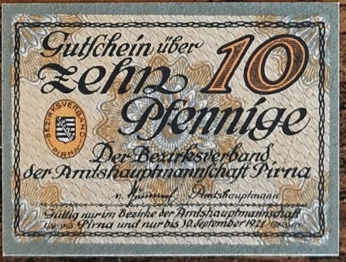Billet allemagne pfennige - allemagne, 10