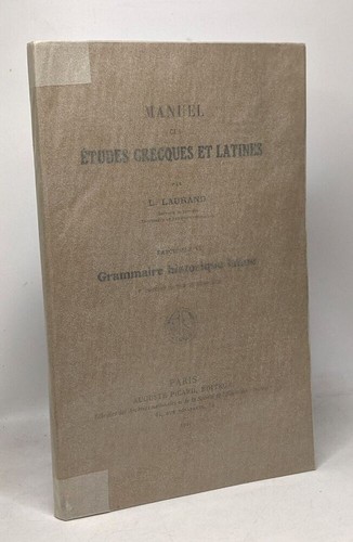 Manuel des études - , grecques