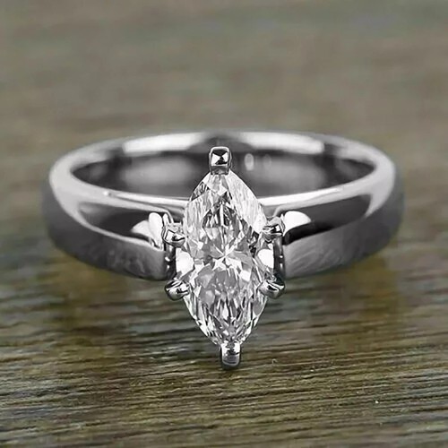 Bague solitaire diamant blanc