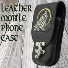 Portable Pochette Loup Portefeuille Ceinture Cuir Holster Motard Lune Twilight