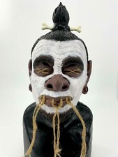 Rétrécie Tête Masque Tsantsa Africain Tribal Leader Accessoire Costume Voodoo
