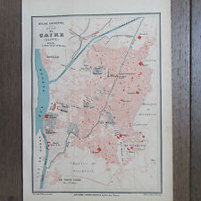 CARTE GEOGRAPHIQUE ANCIENNE 1875 PLAN DE VILLE LE CAIRE EGYPTE