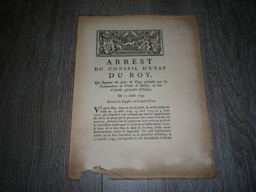 1749 ordre malte - malte, arville