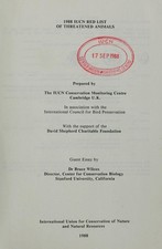 Liste Rouge De L'IUCN Des Animaux Menacés, 1988 Broché