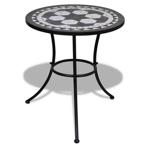 Table mosaïque noir - table, noir/blanc