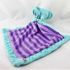 Doudou éléphant bleu violet