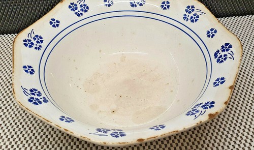 Ancien saladier fleur bleu - ancien,