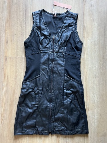 Robe sweewë noir simili - robe, 🪶