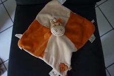 111/ doudou plat zèbre Zamba orange beige étiquettes NOUKIE'S (3 dispo)
