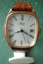 TRES BELLE MONTRE -ALBION- HOMME PLAQUE OR mécanique