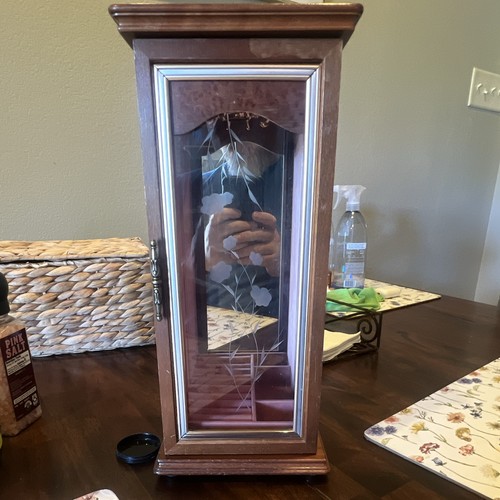 Wood glass jewelry box - &, w/