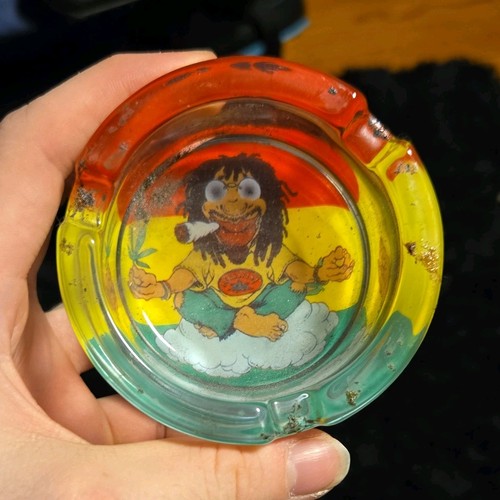 Rasta glass ashtray - glass,