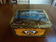 Grande boîte à biscuit ancienne en métal