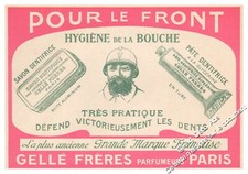Publicité Gellé Frères hygiène Poilus "série rose" WWI Guerre 14-18 - 10/1917