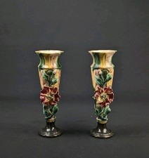 Paire Vase Barbotine Art