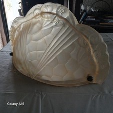 Applique Verre Art Déco 1930 Décor Fleurs 