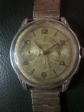 Dogma Prima Chronograph Swiss Watch Lt. St. Julien Engraved Vintage 1950s