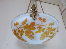 suspension lustre en pate de verre dégagé à l'acide art nouveau Degué no Gallé