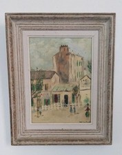Tableau  D'Après Maurice Utrillo Signé Le Goff ' Le Lapin Agile/Huile Sur Carton
