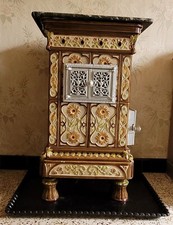 Poêle a bois Fin 19ème En Faïence De Toul AUBRY