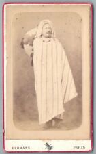 CDV 1870 Homme en Burnous & Chapeau Tunisien M'Dhala Photo Hermann Paris Tunisie