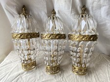 Lot de 3 appliques murales en métal avec pampilles – 33,5 x 14 x 8 cm