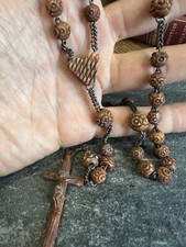 Chapelet XIX Eme Corozo Sculpté Crois & Coeur Liturgie