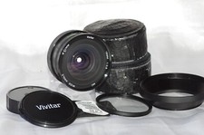 Objectif Pentax KA 19mm f3,8 VIVITAR, bouchons, filtre, étui et pare-soleil, TBE