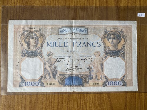Billet banque france 1000 - billet,
