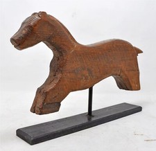 Ancien en Bois Cheval Figurine