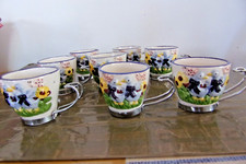 8 TASSES A CAFE – Motif Oies en Relief  (A-13)