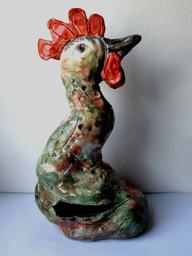 Ancien coq céramique - en,