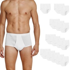 Schiesser Slip pour Homme - Original Côte Double, Coton, 1 2 3 4 5 Paquet, Blanc