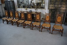 8 chaises en chêne rustique