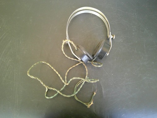 Casque radio ecouteurs - casque, anciens