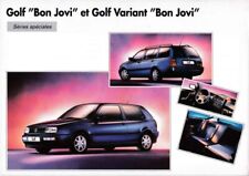 Catalogue Brochure VW Golf / Variant Bon Jovi 06/1996 Belgique en français