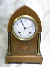 ART DECO HORLOGE MARQUETERIE PENDULE BORNE MECANIQUE COLONNE CLOCK ANSONIA USA
