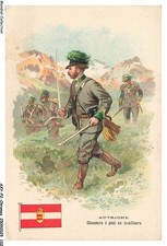 AXYP2-0098-CHROMOS - Belle jardinière - Autriche - Chasseurs a pied en tirail