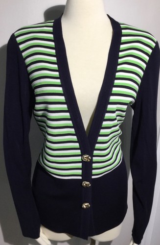 Misook jacket navy blue green - jacket, blue,