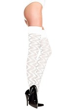 Bas Hauts En Dentelle Blanc À